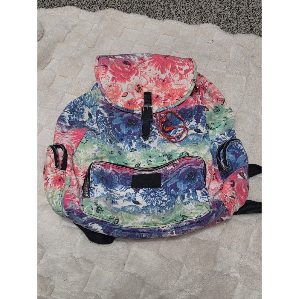 PINK Victoria's Secret Women's Tie Dye Floral Backpack Pink Y2K Rainbow